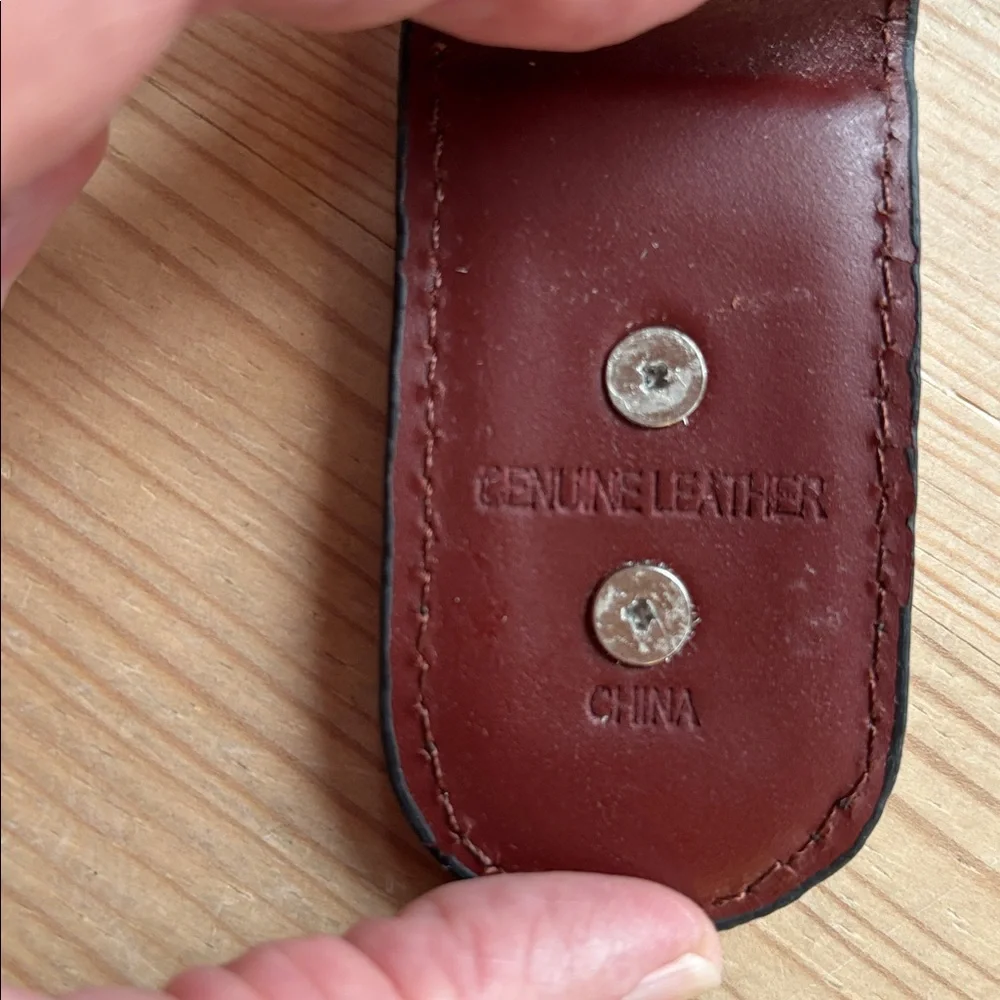 MISSISSIPPI STATE Leather Money Clip - Dark Brown and Silver...Genuine Leather - Picture 2 of 6